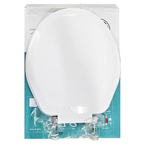 ال أمين فودز مجموعة غطاء مقعد وغطاء خزان المرحاض، اللون أبيض