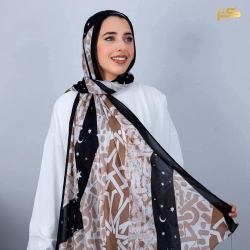 Elegant Modal Cotton Printed Scarf – Neutral Tones