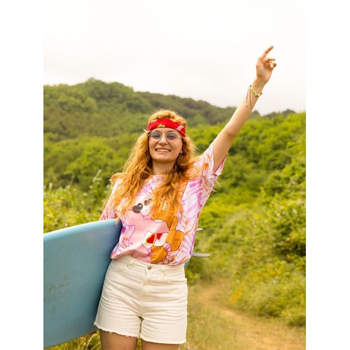 Crew Neck Care Bears Printed Short Sleeve Women's T-Shirt