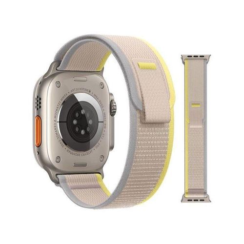 Trail Loop Band Compatible With Apple Watch 45mm, Nylon Sport Replacement Strap Compatible With IWatch Series 7 Gray Yellow