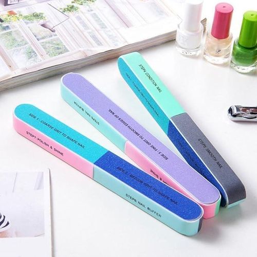 6-Way Nail Buffer and Polisher Set of 6 Multicolor Nail Care Files