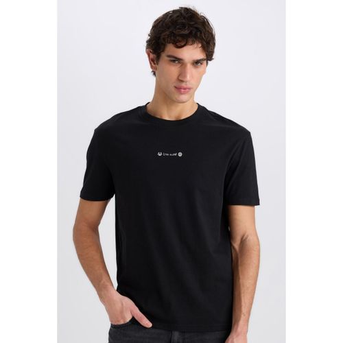 Man Crew Neck Regular Fit Short Sleeve T-Shirt - Black