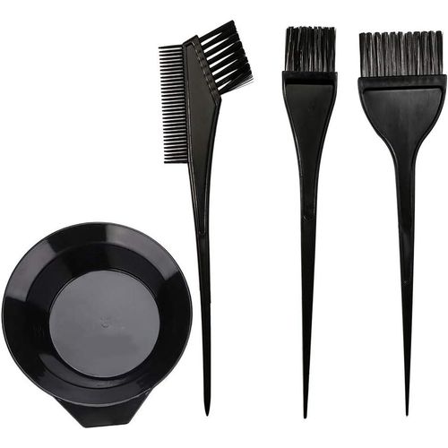Hair Dye Coloring Kit Bowl & Brush Set - 4 Pcs