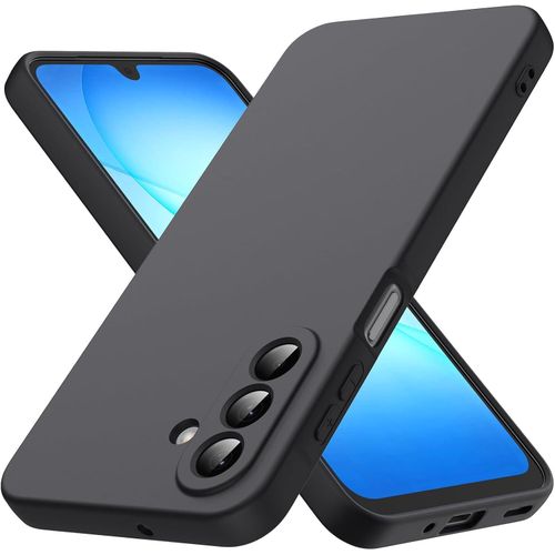 Protection pouch made of liquid silicone and soft thermal polyurethane with easy-to-clean, anti-shock and military-grade anti-shock and scratches design for Samsung Galaxy A17 4G/5G by Pivoway, black