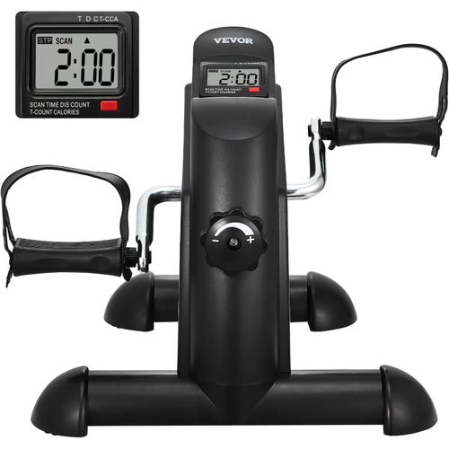 Under Desk Bike Pedal Exerciser, Mini Exercise Bike for Arm/Leg Exercise, Multi-level Resistance Pedal Exerciser for Home Office Workout, Cycling Portable Peddler with LCD Display & Non-Slip Mat