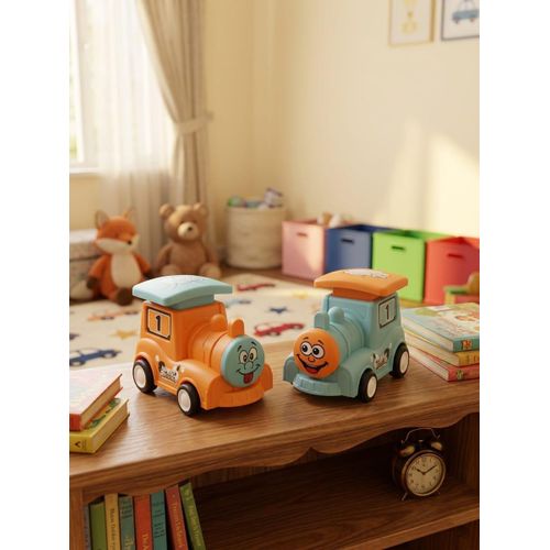 Push-to-Move Train Toy for Kids - No Batteries Required-2 Pieces