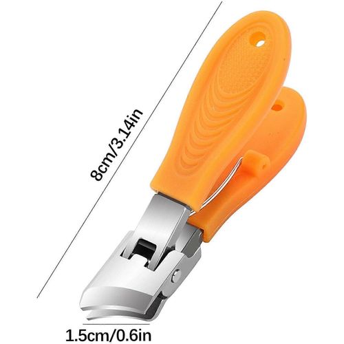 Nail SHORT Clippers Large Nail Clippers Household -Foot Wide Mouth Stainless Steel with Durable Anti-Slip Handle for Thick Nails (MULTICOLOR-1 pc)