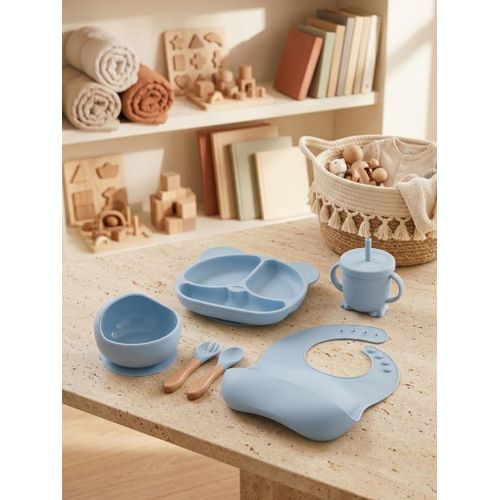 Silicone Baby Feeding Set 6 Pieces - 6-Piece Silicone Baby Feeding Set - Silicone Kids Feeding Set 6 Pieces