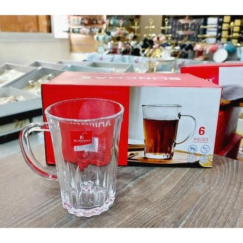 Glass mugs for serving tea, coffee and Nescafe from Türkiye 6-Piece Tea Set, Glass