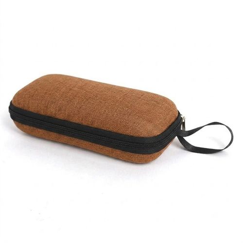 Hard Eyeglass Case with Zipper & Carrying Strap - Protective Travel Case for Sunglasses and Eyeglasses