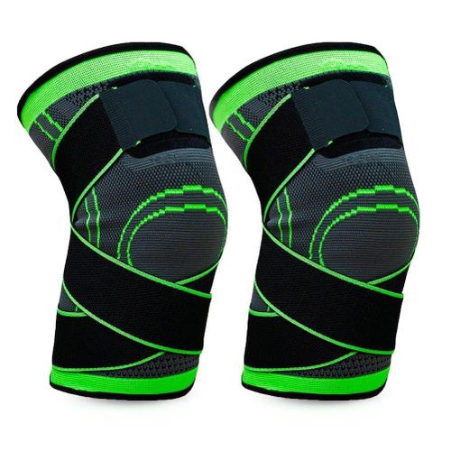 2PCS Knee Support Knee Brace for Arthritis ACL and Meniscus Tear Adjustable Knee Sleeves for Sports Knee Support For Men and Women (Green, XXX-Large)