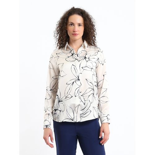 Patterned Long Sleeve Women's Shirt