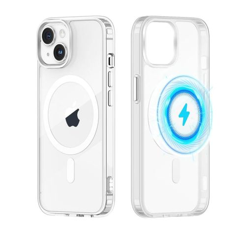 Magnetic Case for iPhone 15 Plus 6.7 inches, Transparent Case Compatible with MagSafe, Ultra Thin TPU Silicone + PC Protective Cover Anti-Shock Anti-Scratch Bumper Case for iPhone 15 Plus