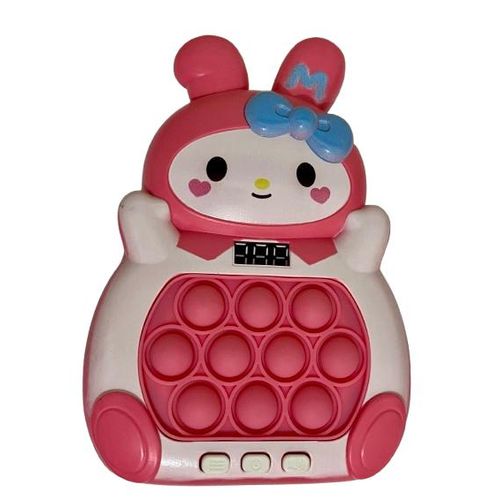 Large Size Speed Push Pop It Game for Kids – Cute Bunny Design – 12 Bubble Buttons – Light & Sound – Interactive Fidget Toy – Battery Operated