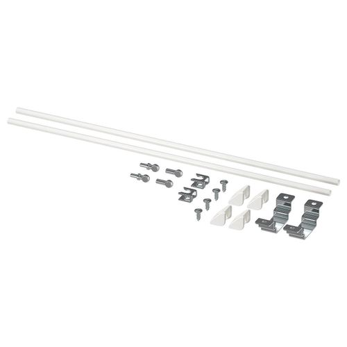 Assembly kit for kitchen island ENHET kitchen island kit: 2 white support rods, screws, brackets. Assemble multiple frames or wall-mount.