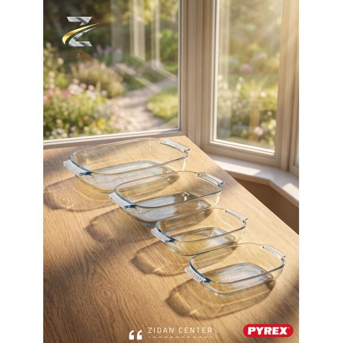 P y r e x Rectangular Baking Dish Set – 4 Pieces, Assorted Sizes – Authentic French P y r e x Brand – High-Quality Material