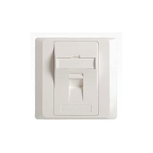 Face Plate Angular,Snap-In,W Shutter,1port, White
