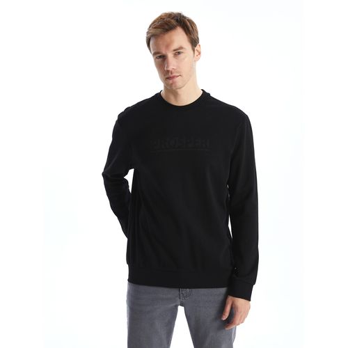 Crew Neck Long Sleeve Printed Men's Sweatshirt