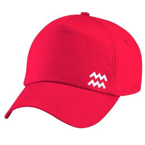CAP (Red) Logo White for men and women with sun protection.sports cap with distinctive shapes(Aquarius)