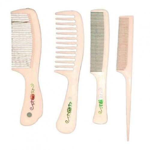 4 Pieces Combs for Women and Man, Premium Brown plastic Hair Comb Set for Teasing and Parting, Professional Combs for Hair Stylist, Fine and Wide Tooth Styling Comb for All Hair Types.