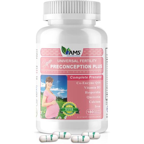 America Medic & Science Preconception Plus (180 Capsules) Conception and Fertility Supplement Physician Formulated Pills to Support Conception Prenatal Vitamins Best for Women Trying to Conceive