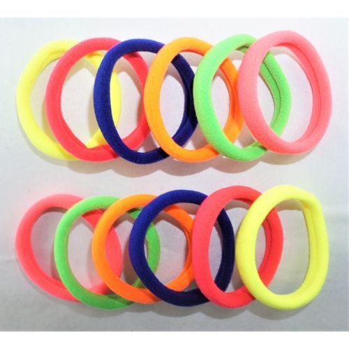 Hair Ties 5 Cm - Elastic - Multi Color - Set Of 12