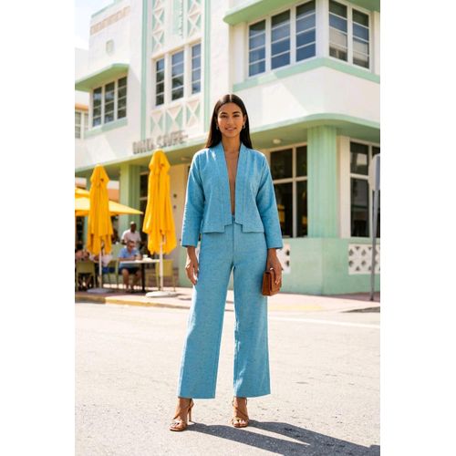 Women Essential Cotton Set – Short Sleeve Shirt & Wide Leg Pants Casual Summer Outfit