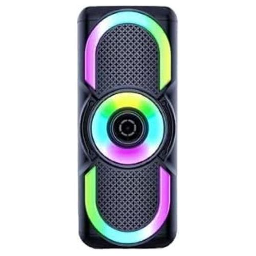 JL-4422 Portable Wireless Bluetooth Speaker with Dynamic RGB Lighting - Support USB, TF Card, FM Radio, AUX Input and Microphone, Type-C Charging Cable - Black