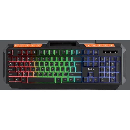 Gaming Keyboard, Wired USB, Multimedia Shortcuts, Waterproof, PT-950