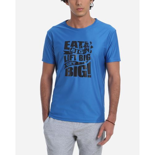 Round Printed T-Shirt - Royal Blue & Bla... - (999)