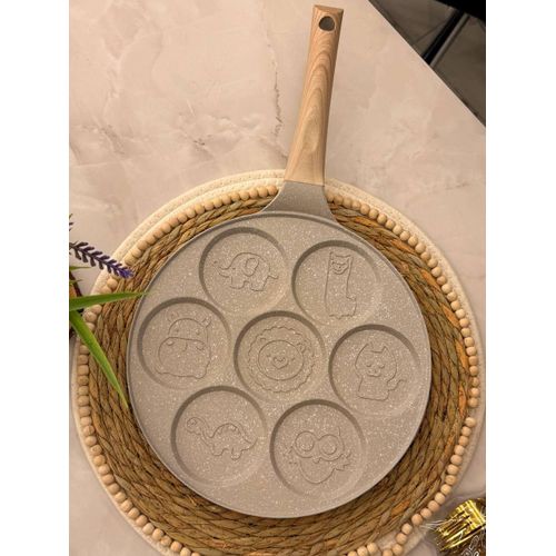 home, stainless steelHome Kitchen Non-stick Pancake Mold 7-hole Breakfast Pan Multi-function Egg Frying Pan Mould