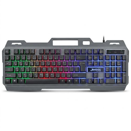 K101 Gaming Keyboard with RGB Backlighting and Rainbow Effects, Wired Gaming Keyboard Compatible with Various Operating Systems