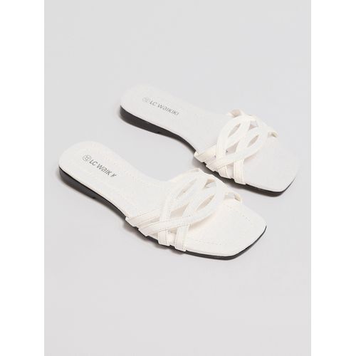 Faux Leather Women's Home Slippers