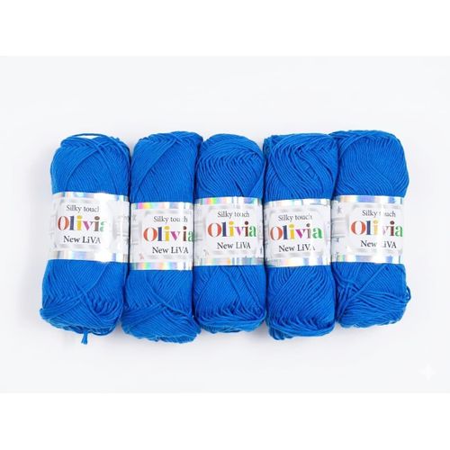 Cotton crochet thread Blue- pcs 5
