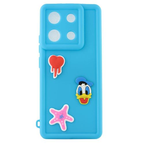 Mini Cute Cartoon Soft Girl Mobile Phone Case for Xiaomi Redmi Note 13 4G Cute Back Cover Case (Light Blue)