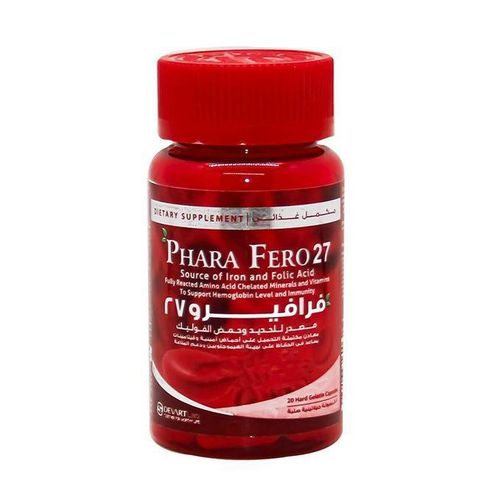 Fero27 Dietary Supplement Source Of Iron & Folic Acid 20 Hard Gelatin Capsules