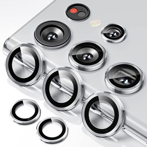 Next Store Camera Lens Protector Compatible with Samsung Galaxy S22 Ultra Ultra-Thin Tempered Glass Scratch Resistant Individual Ring Cover 9H Hardness Easy Installation Silver