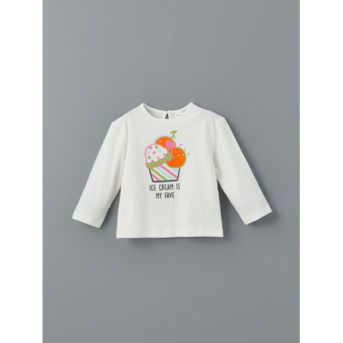 Crew Neck Printed Girls T-Shirt
