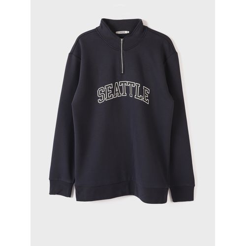 Turtle Neck Long Sleeve Printed Men's Sweatshirt