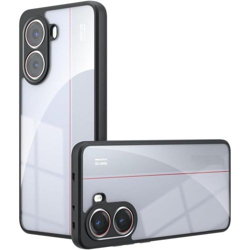 Poco X8 Pro Clear TM Anti Fall Shockproof Case Full Protection Cover with Camera Shied, Transparent With Black Frame