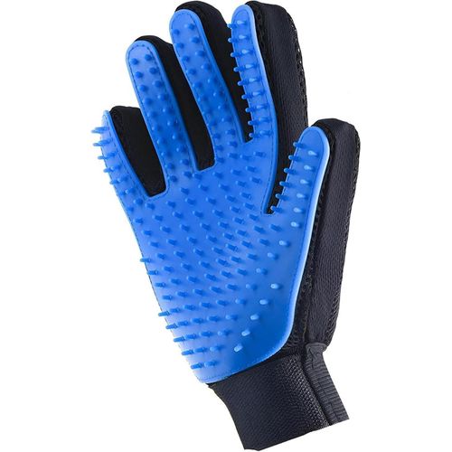 Grooming Mitt - Comfortable Shedding Solution for Cats and Dogs, Enhanced Five Finger Design Helps Detangle Fur, Massage Skin, and Remove Loose Hair with Ease for Healthy Shiny Coat