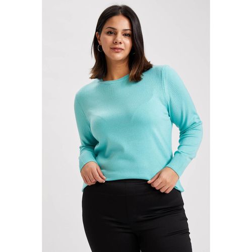 Basic Crew Neck Relax Fit Extra Soft Cashmere Textured Knit Sweater