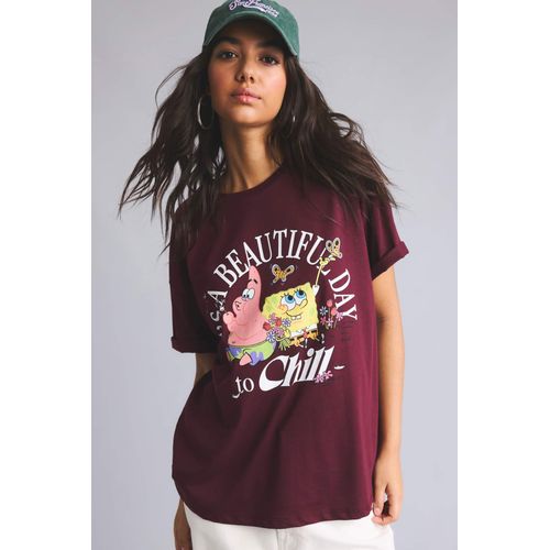 SpongeBob Licensed Oversize Fit Crew Neck Printed Short Sleeve T-Shirt