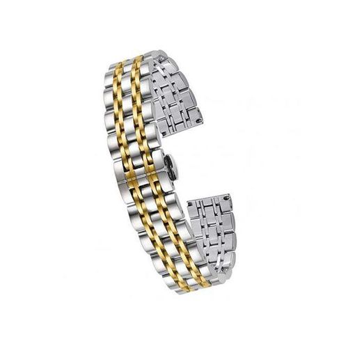 Metal Stainless Steel 22mm Strap Compatible With Oraimo Watch 6 osw-807 Smart Watch Wristband Strap Replacement Bracelet Strap Sport Band Bracelet - Silver/ gold