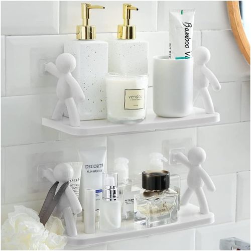 Multipurpose Self Adhesive Stand Holder For Bathroom Kitchen Storage Organizer Floating Shelf Rack Wall Mounted Shelves Bathroom Accessories