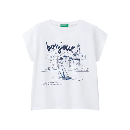 Boxy Fit Glitter Print T-Shirt