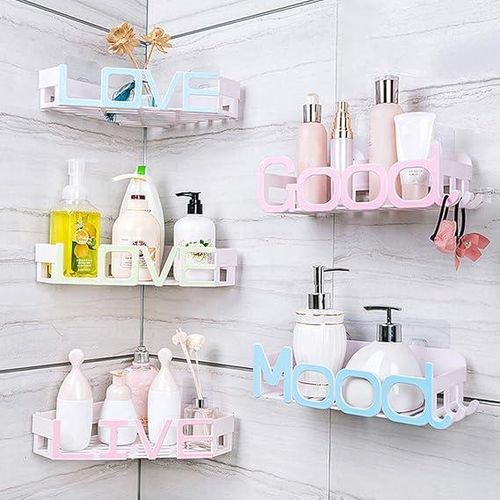Creative Storage Holder,Bathroom Wall-mounted Shampoo Holder Toilet Sucker Shelf Sundries Storage Rack for Bathroom Accessories