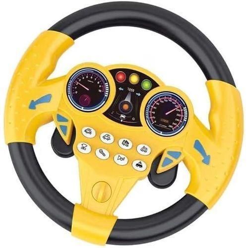 Electronic Steering Wheel Toy with Multiple Buttons – Yellow
