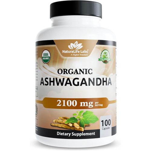 Life Labs Organic Ashwagandha 2100mg 100 veg caps