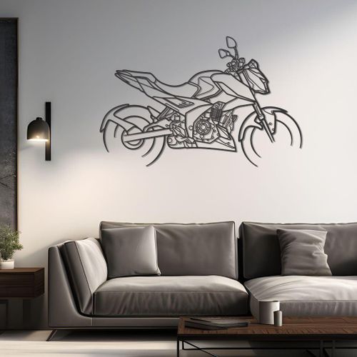 Giftaty Motorcycle Vehicle Silhouette Wall Art – Automotive Decor for Garage, Man Cave, Office & Home – Wall art, office, home, room creative decor, framed posters (Bajaj Pulsar, S)
